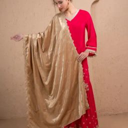Sew & You Women Beige Embroidered Dupatta-image-40