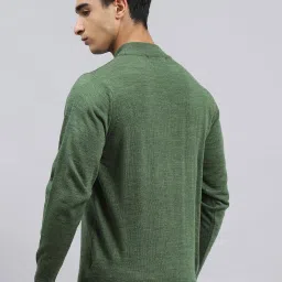 Monte Carlo Green Wool Blend Regular Fit Solid Pullover image 2