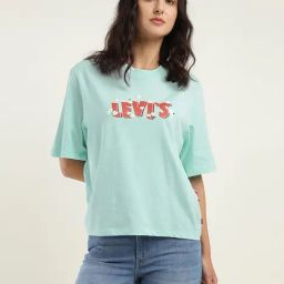 Levi's Sky Blue Graphic Print T-Shirt-image-33
