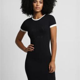 Forever 21 Black Cotton Graphic Print Bodycon Dress-picture-43