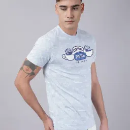 Free Authority Blue Cotton Regular Fit Printed T-Shirt-picture-20