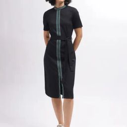 Iconic Black & Green Regular Fit Midi Dress-picture-4