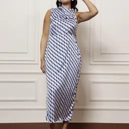 Athena Women Print Satin A-Line Maxi Dress-image-95