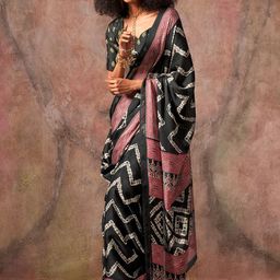Sangria Ethnic Printed Daily Wear Saree With Matching Blouse-picture-7