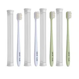 CARE CUB Set Of 4 ZigZag Ultra Soft Nano 10,000 Oral Toothbrush - Green & White-11