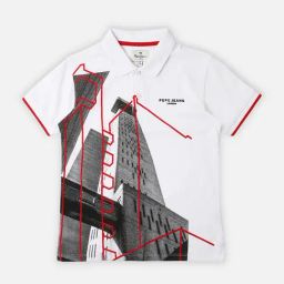 Pepe Jeans Kids White Graphic Print Polo T-Shirt-image-22