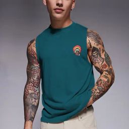 Rigo Teal Blended Printed Vest-picture-3