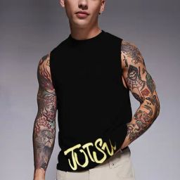 Rigo Black Blended Printed Vest-image-90