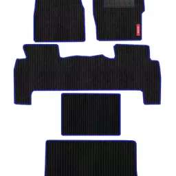 Elegant Cord Black & Blue Carpet Car Mat Compatible With Mahindra Scorpio N-44