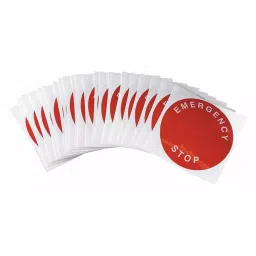 BRADY Legend Plate Label Emergency Stop, Round, Polyester with Acrylic-Foam Backed Adhesive (Pack of 25), 30EA37-image-88