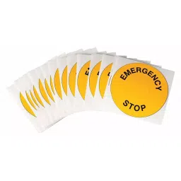 BRADY Legend Plate Label Emergency Stop, Round, Polyester with Acrylic-Foam Backed Adhesive (Pack of 25), 30EA41-image-86