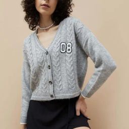 Ginger by Lifestyle Grey Crochet Pattern Cardigan-image-64