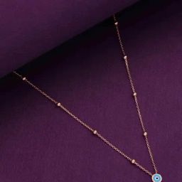 Kai Jewel Sterling Silver Rose Gold Trendy Evil Eye & Beads Chain Necklace-image-47