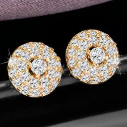 Peora Rose Gold Plated Cubic Zirconia Round Stud Earrings-image-83
