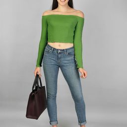 Label nyc apparel Women Ribbed Off-Shoulder Bardot Crop Top-image-87