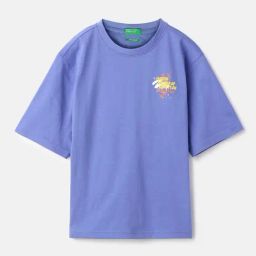 United Colors of Benetton Boys Blue Cotton Printed Tshirt-image-8