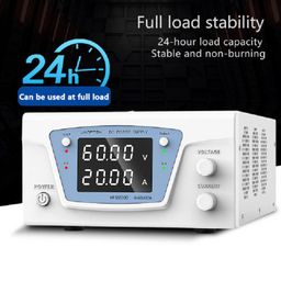 Wanptek KPS6020D 60V/20A High Precision High Power Adjustable LED Dual Display Switching DC Power Supply image 2