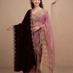 Sew & You Women Maroon Embroidered Dupatta-image-15