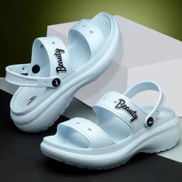 Asian Women's Blue Sling Back Wedges-image-3