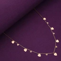 Kai Jewel Sterling Silver Rose Gold Charms Of Hearts Chain Necklace-image-62