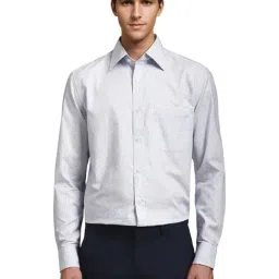 Louis Philippe White Regular Fit Printed Shirt-picture-0