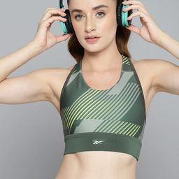 Reebok Striped Running Bra- Full Coverage Lightly Padded HT6001-23