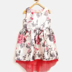 Stylestone Kids White Floral Print Dress-image-29