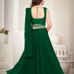 Warthy Ent Embroidered Thread Work Semi-Stitched Lehenga & Unstitched Blouse With Dupatta image 4