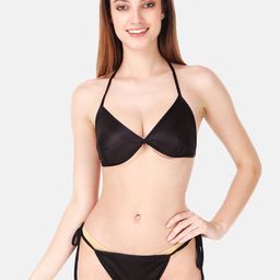 LOTUSLEAF Women Satin Sleepwear Nighty Robe with Bra and Panty Set-image-0