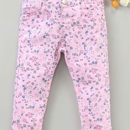 Simply Premium Full Length Cotton Leggings Floral Print - Pink-image-69