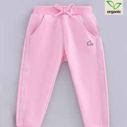 Babyoye Full Length Organic Cotton Solid Color Lounge Pant - Pink-31