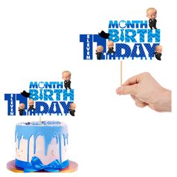 Zyozi Boss Baby 11th Month Birthday Cake Topper for Baby Boy Blue-image-90