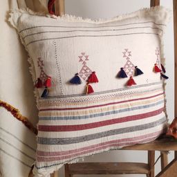 Vanchai Off-White Antique Organic Cotton Cushion Cover (Small)-image-49