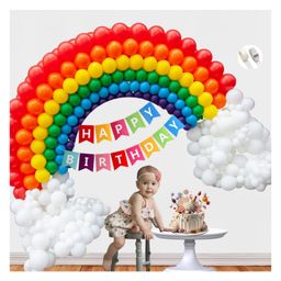 Bubble Trouble Rainbow Theme Birthday Decorations for Kids Party, Girls, Boys - Multicolor Theme Birthday Decorations for Boys, Girls, Kids - White Theme Party Decoration-image-9