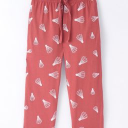 Taeko Single Jersey Full Length Track Pant Badminton Print - Hot Sauce-image-3