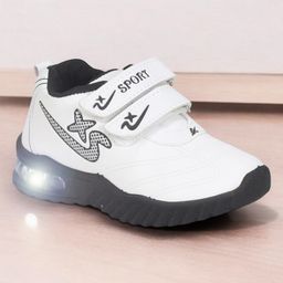 Lil Lollipop Patch Detailed Double Velcro Shoes With LED Light - White-image-86