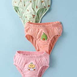 Tango Single Jersey Knit Panties with Birds Print Pack of 3 - Light Green Peach & Pink-image-23
