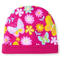 Babyhug 100% Cotton Knit Cap With Floral & Butterfly Print Dark Pink - Diameter 11 cm-image-67
