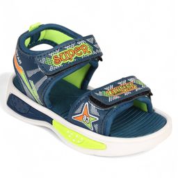 Lil Lollipop Polka Dots Designed Sandals With Velcro Closure - Blue-image-99