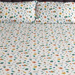 Zookeeper  Ribbons and Flowers Sheet and Shams Set-FITTED SHEET SINGLE  Multicolour image 2