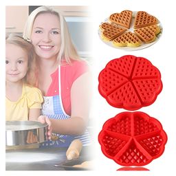 COZY VIBES Waffle Baking Mould, Chocolate Mould, Silicone Baking Tool Round Red Non-Stick Muffin Pans-PACK OF 1-COLOR MAY VARY image 3