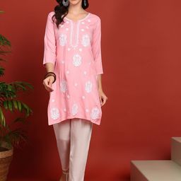 TOP N THREAD Ethnic Motifs Embroidered Chikankari Chikankari Kurti-picture-19