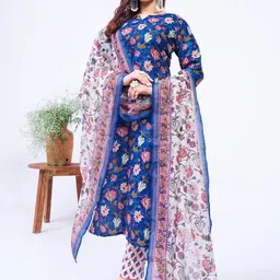 APNISHA Women Floral Printed Regular Kurti with Trousers & With Dupatta-picture-27