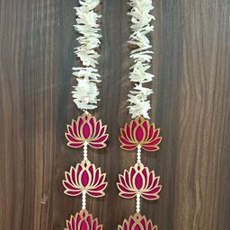 Nutts 2-Pcs Pink & Yellow Wooden Lotus Hanging FestiveDecor-image-85