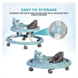 PlayRoots Multifunctional Butterfly Walker with Removable Musical Tray & 2 Level Height Adjustment - Blue image 5