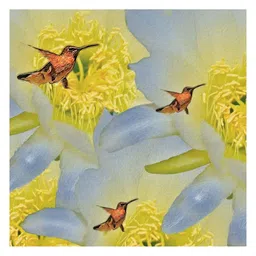 Inephos Yellow & blue Birds and Animals Printed Canvas Wall Art-38