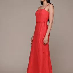 MANGO Shoulder Straps Linen Maxi Dress-image-59
