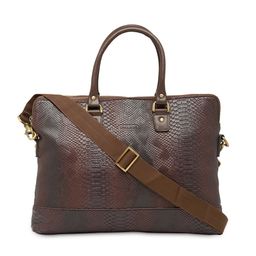 BagsRus Unisex Brown Faux Leather Textured Laptop Bag-image-52