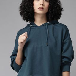 The Roadster Lifestyle Co. Hooded Crop Sweatshirt-56