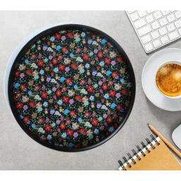 Crayton Floral Round MDF Serving Tray - Set of 1-42